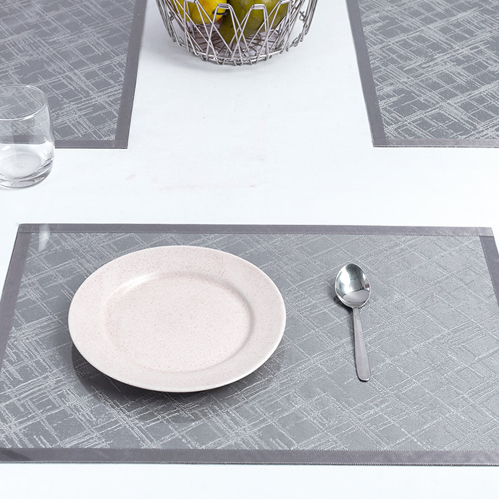 Texture Grey Table Mat (Set of 6 pcs)