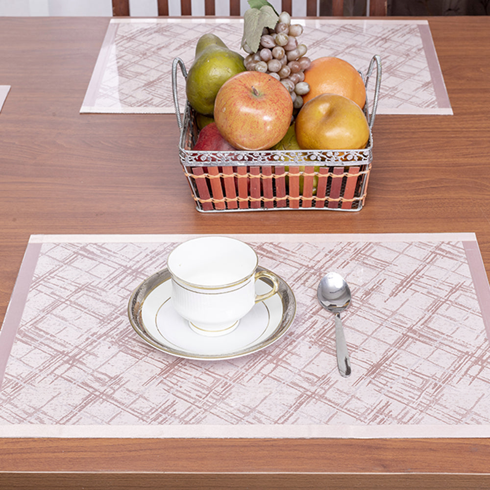 Dusty Pink Wood Table Mat (Set of 6 pcs)