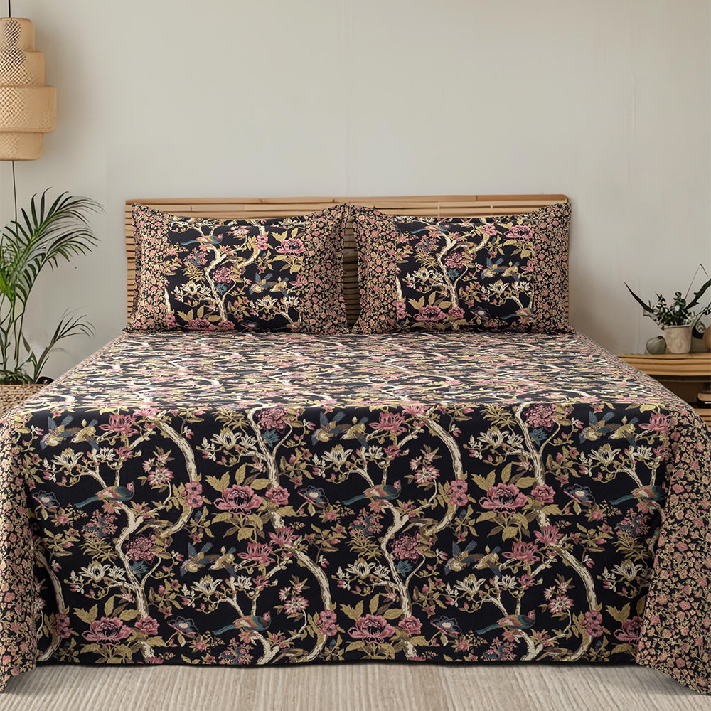 Gulistan Black King Size Bedsheet Set
