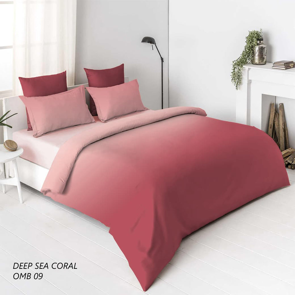 Omberr Premium King Size Bedsheet Set – Deep Sea Coral