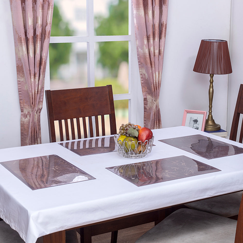 Unique Printed Brown Table Mat (Set of 6 pcs)