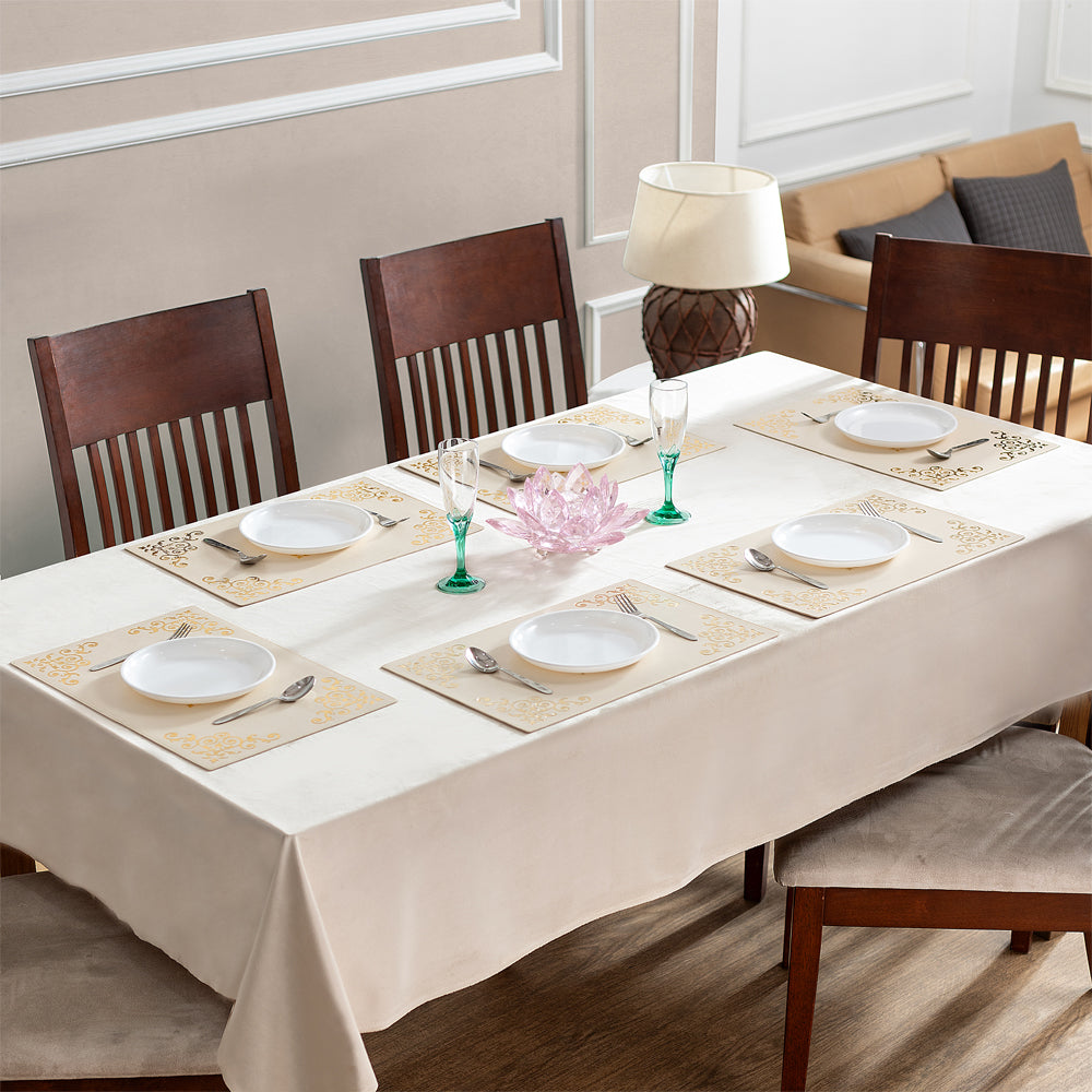 Ivory Luxe Leather Mat (Set of 6pcs)