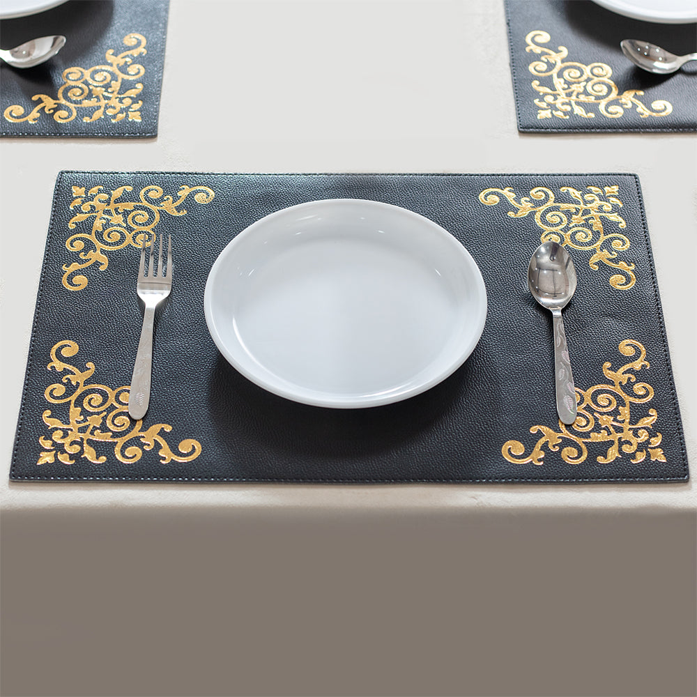 Obsidian Luxe Leather Mat (Set of 6pcs)