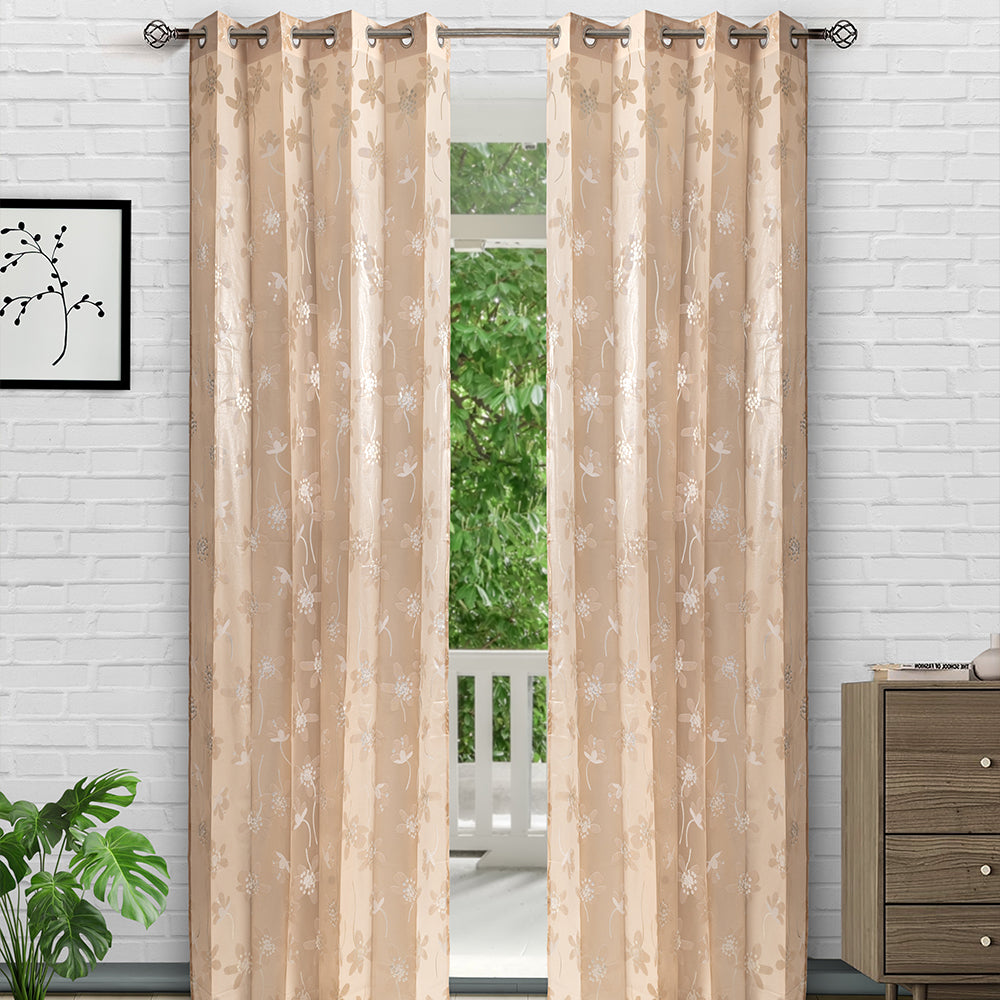 Beige Blossom Curtain