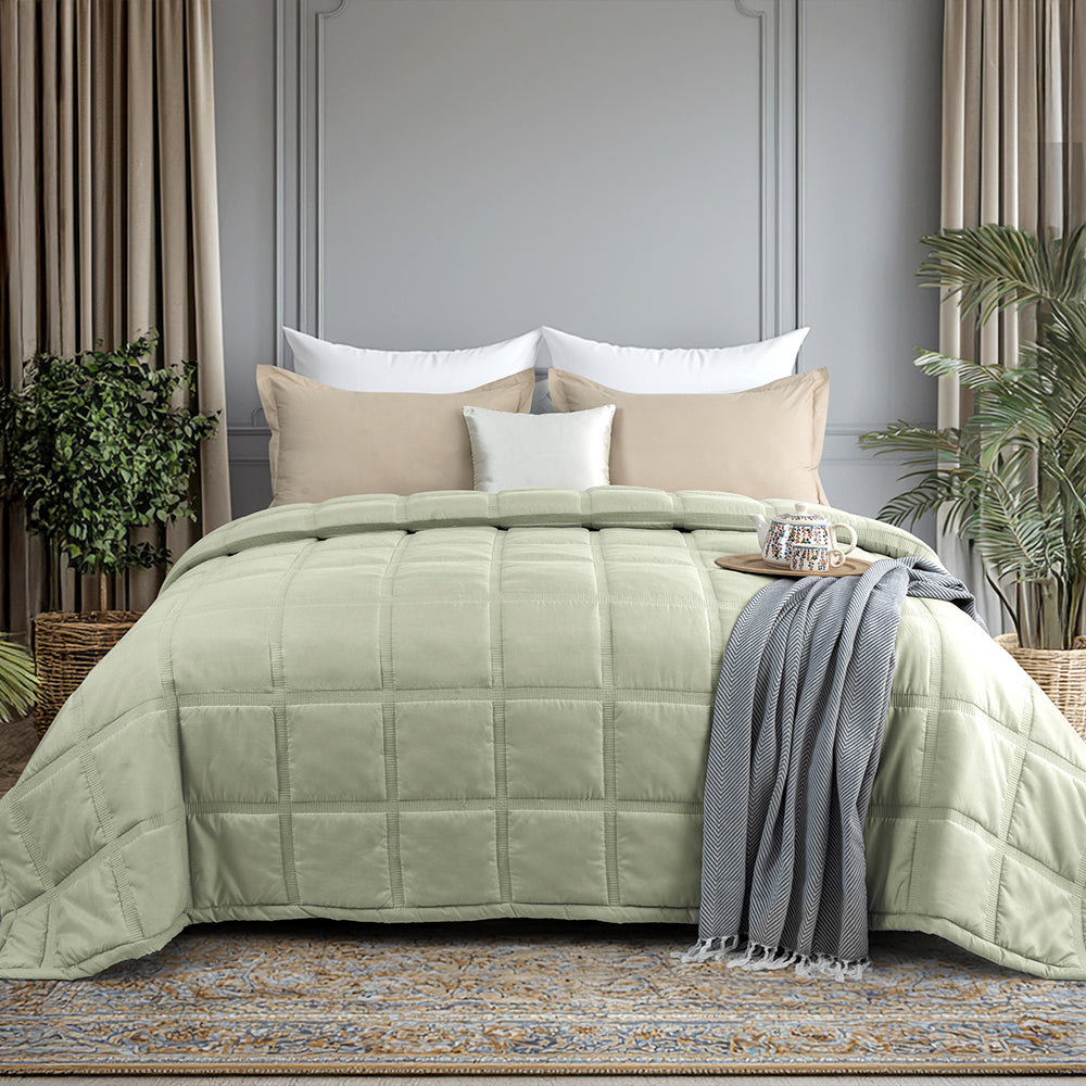 Medley Comforter Collection Double Bed Sage Green – 350 GSM