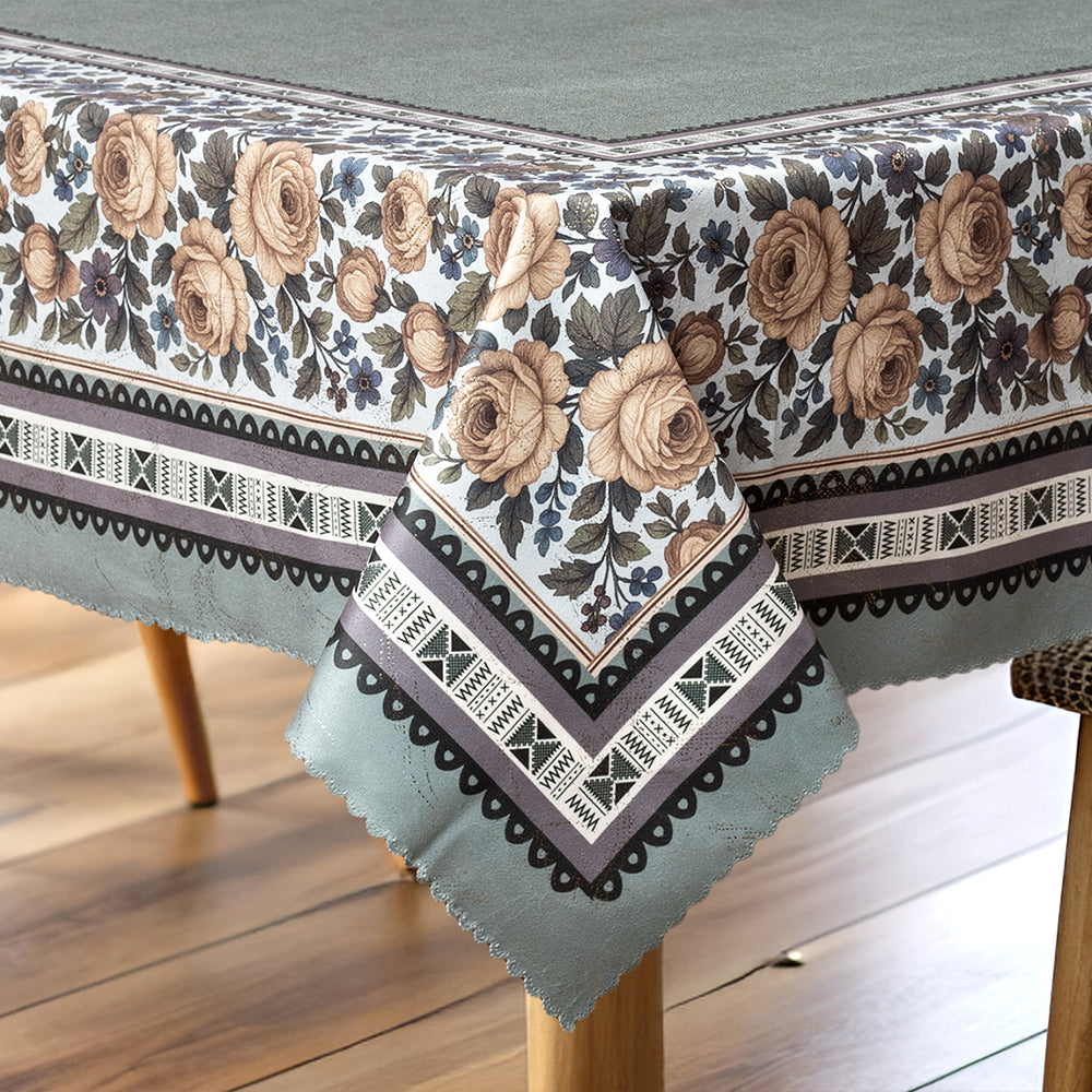 Grey Charm Floral Table Cover