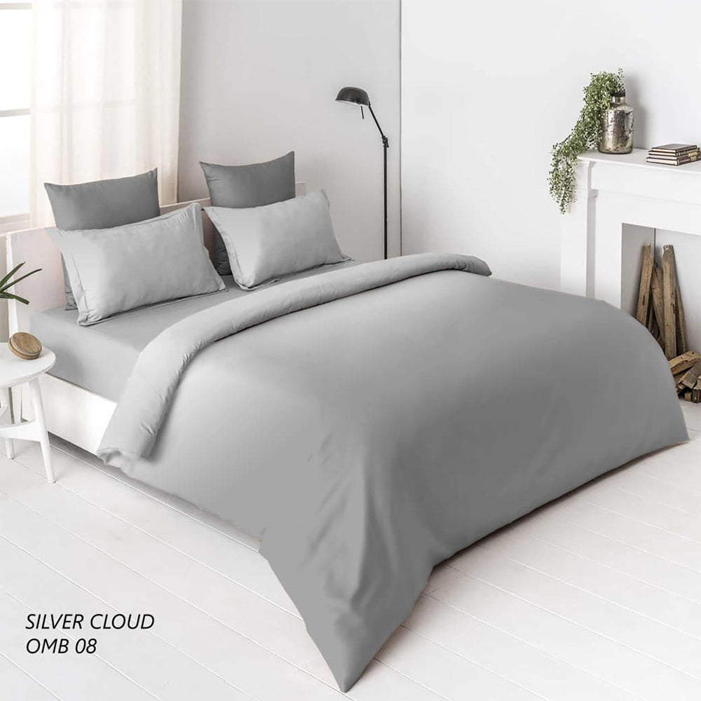Omberr Premium King Size Bedsheet Set – Silver Cloud