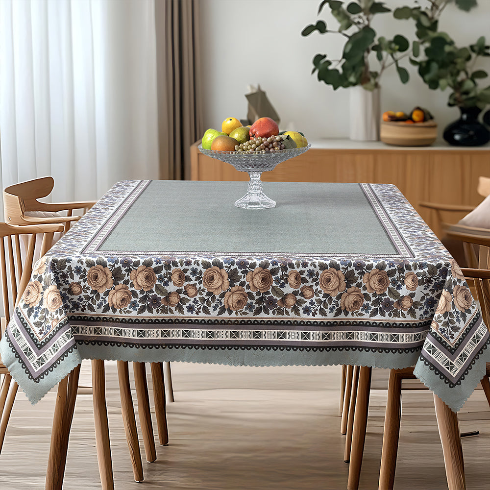 Grey Charm Floral Table Cover